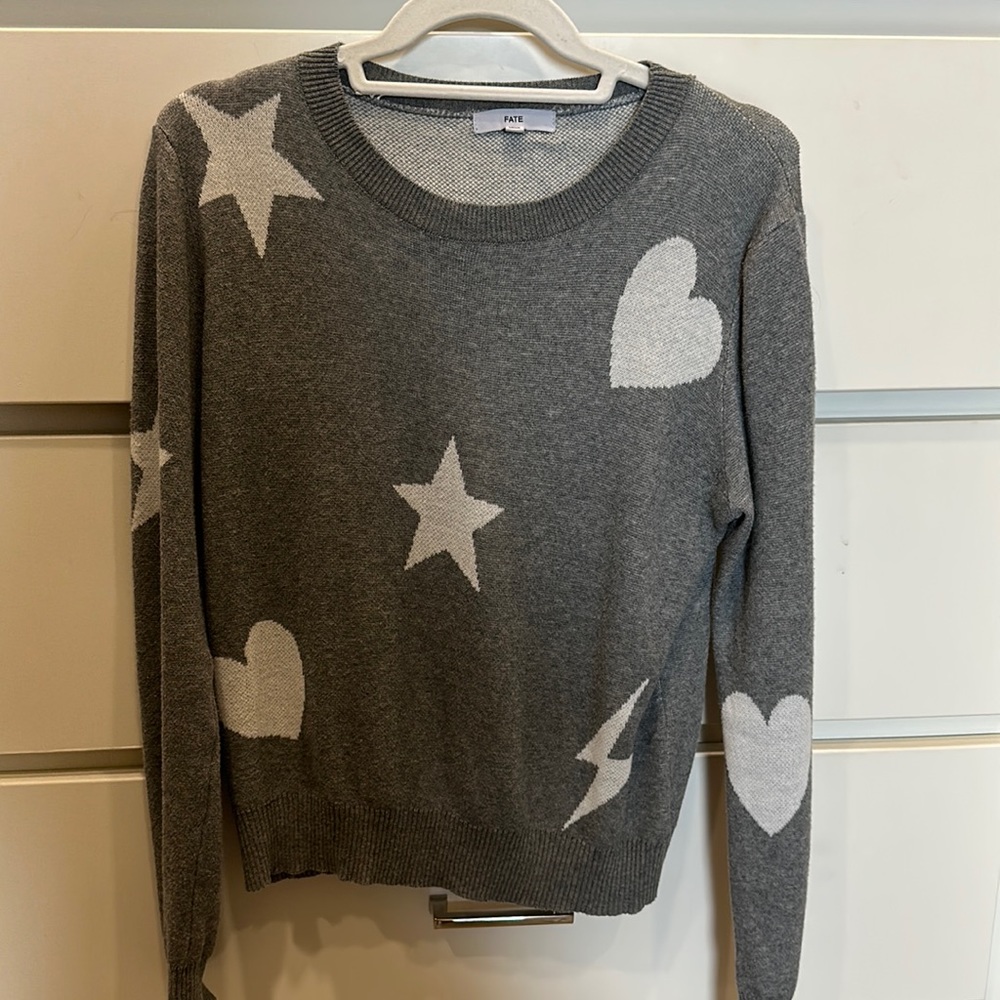 Fate heart, star, and lightning bolt sweater size small